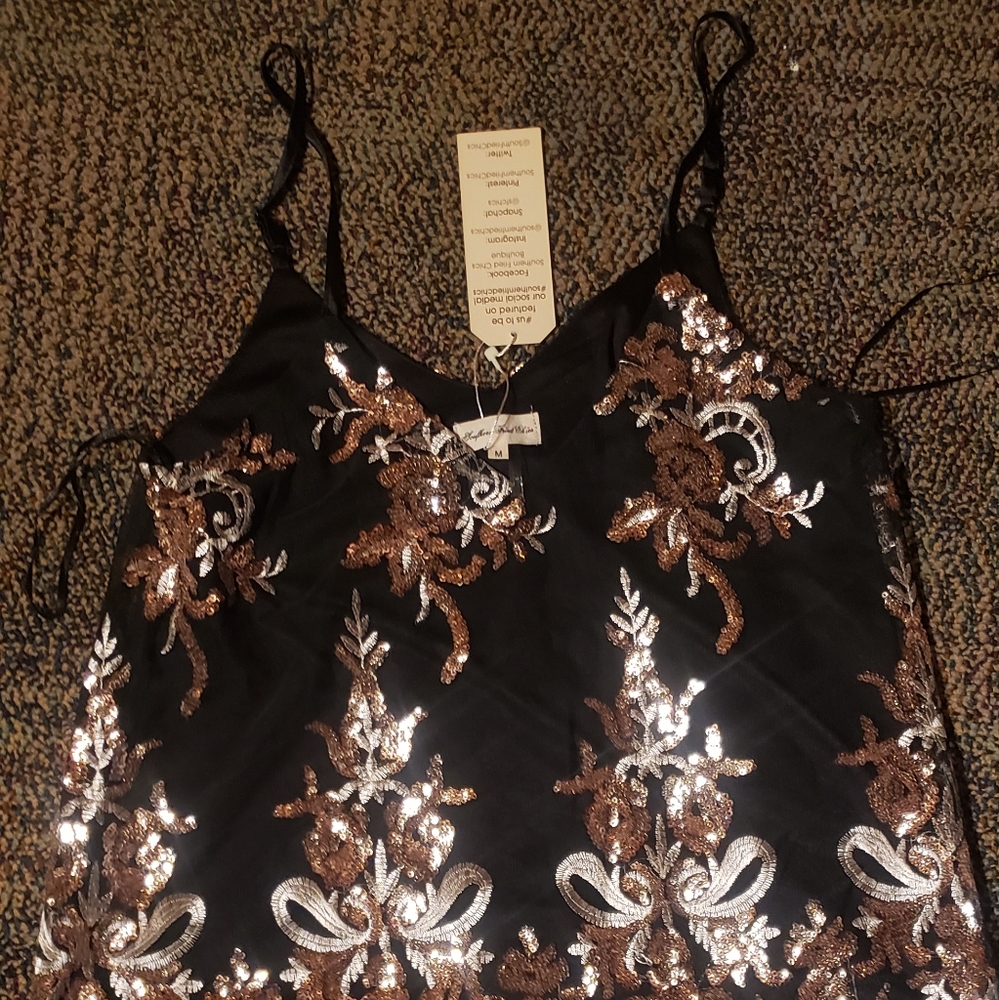 Sequin Spaghetti strap top